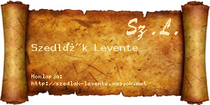 Szedlák Levente névjegykártya