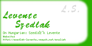 levente szedlak business card